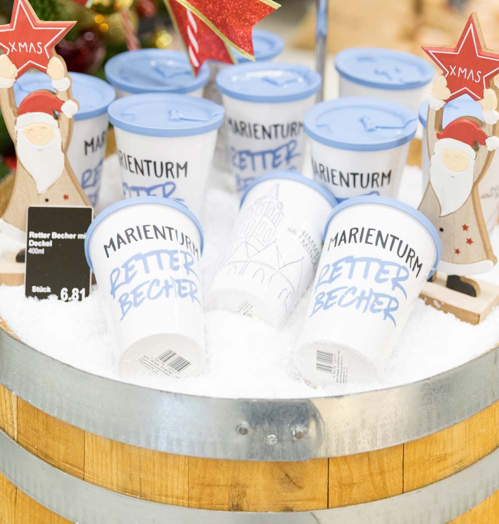 ORNAMIN Mehrwegbecher mit "Retterbecher" Marinkirchturm Minden Motiv