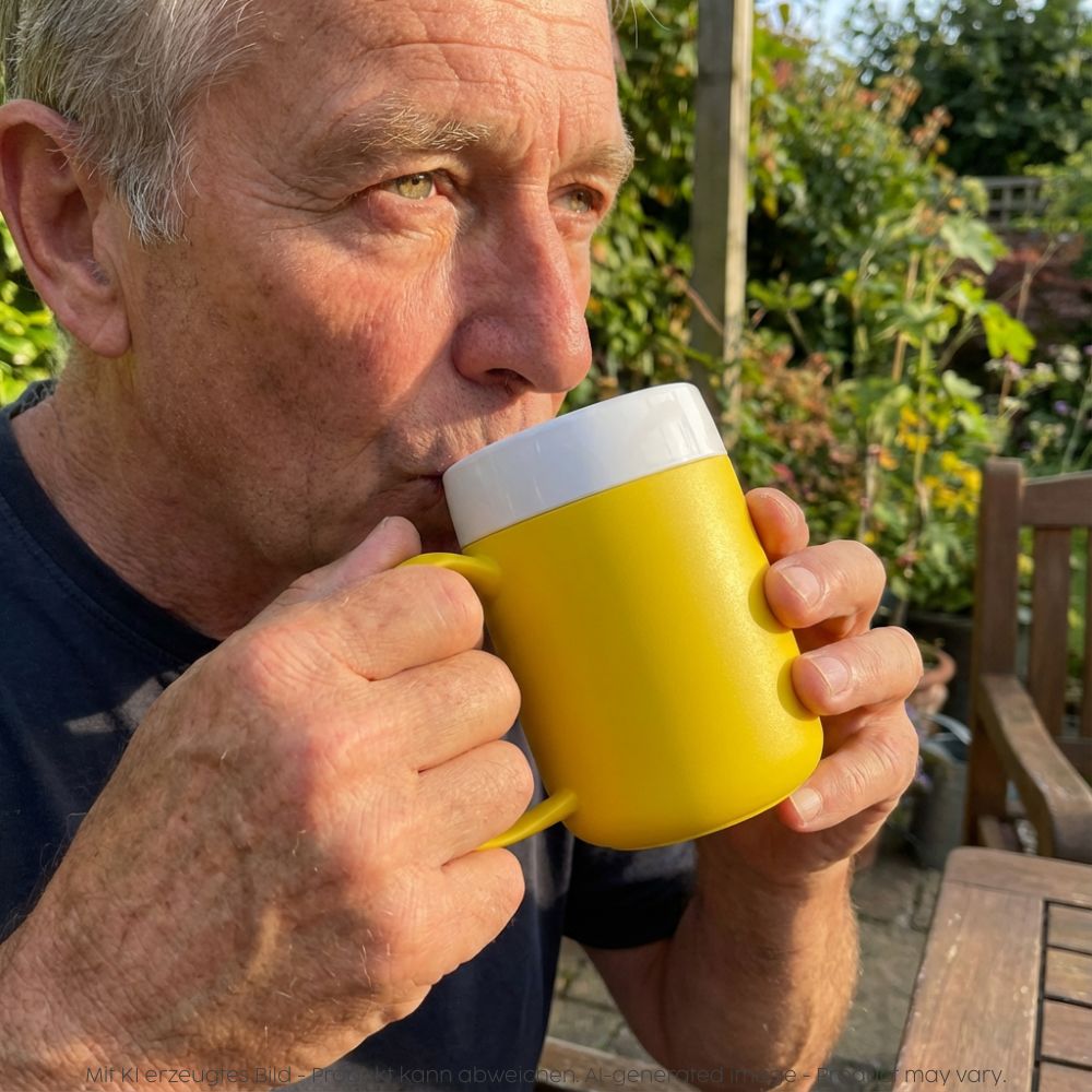 Mug with double wall and lid