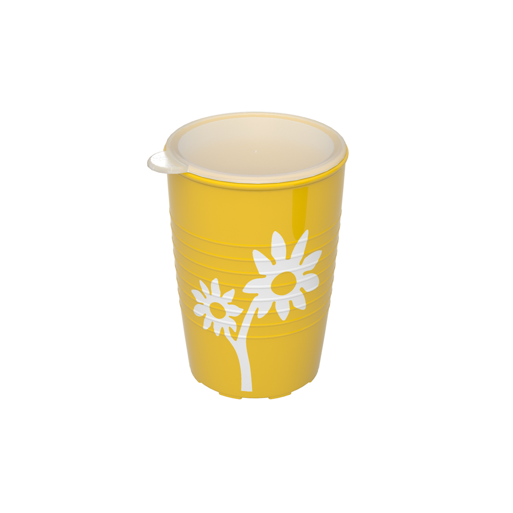 Non-slip cup with flower