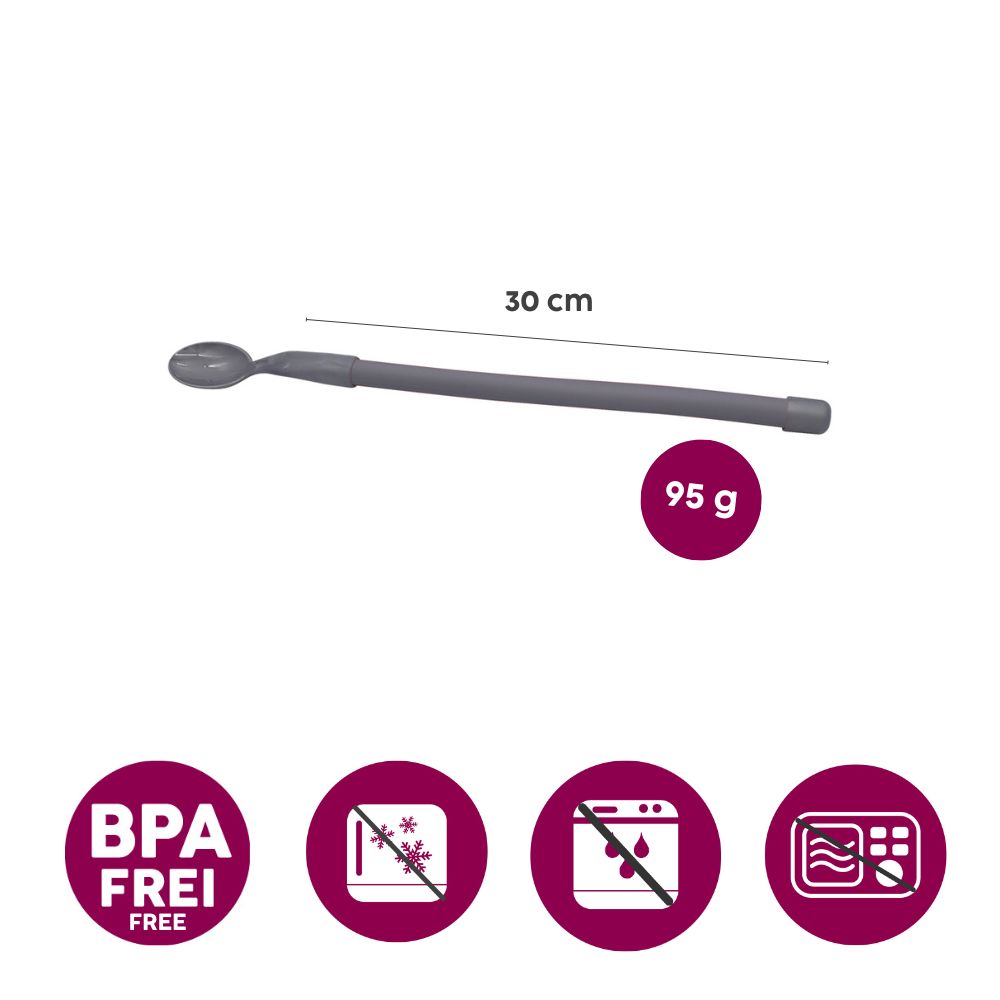 Plastic spoon with flexible handle