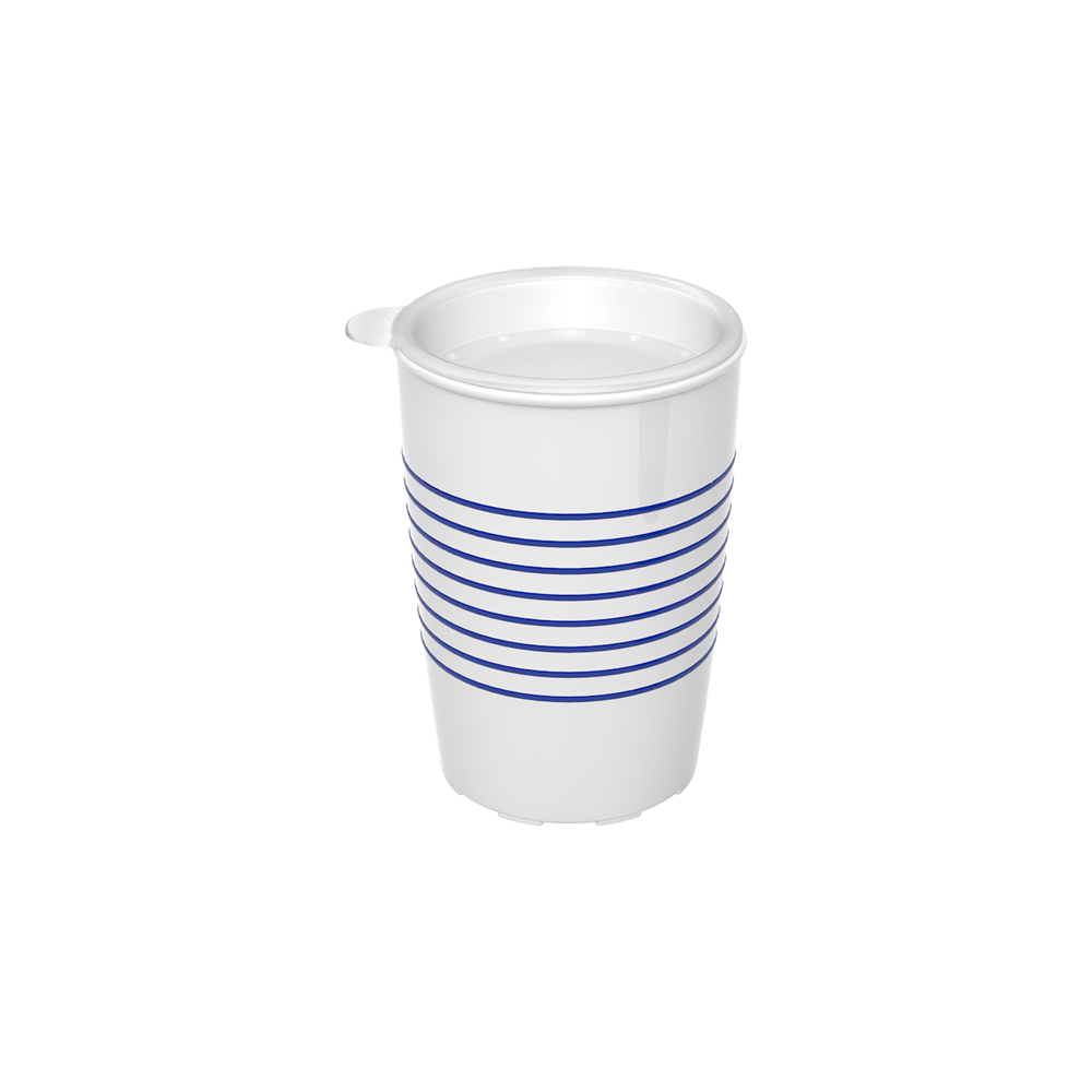 Non-slip cup with rings with therapeutic drinking lid