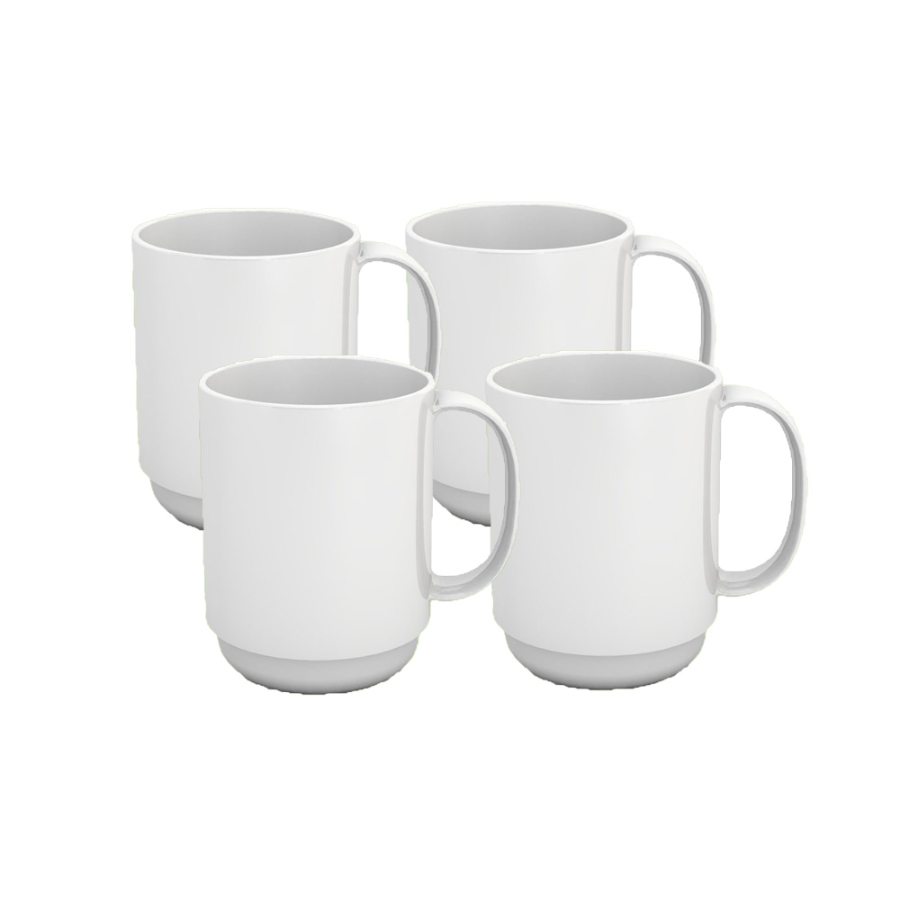 Set of 4 large handle mugs