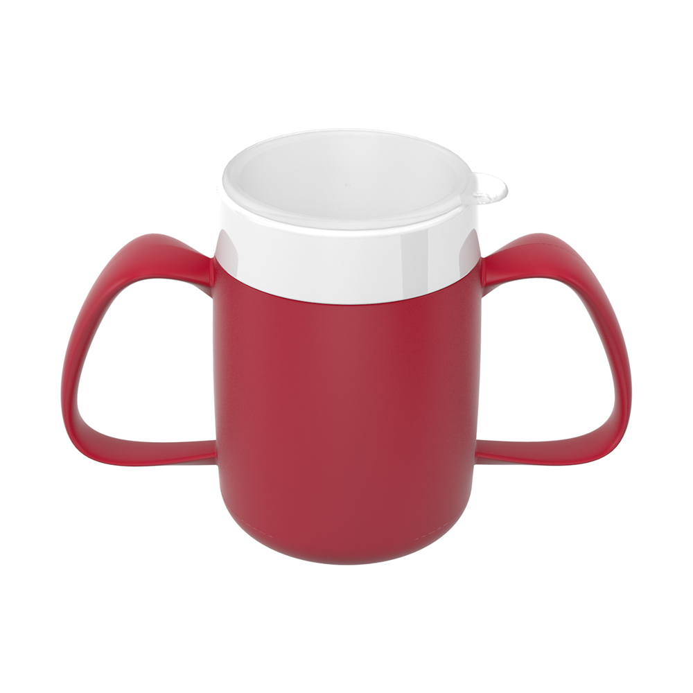 Two handled mug with internal cone and closed lid