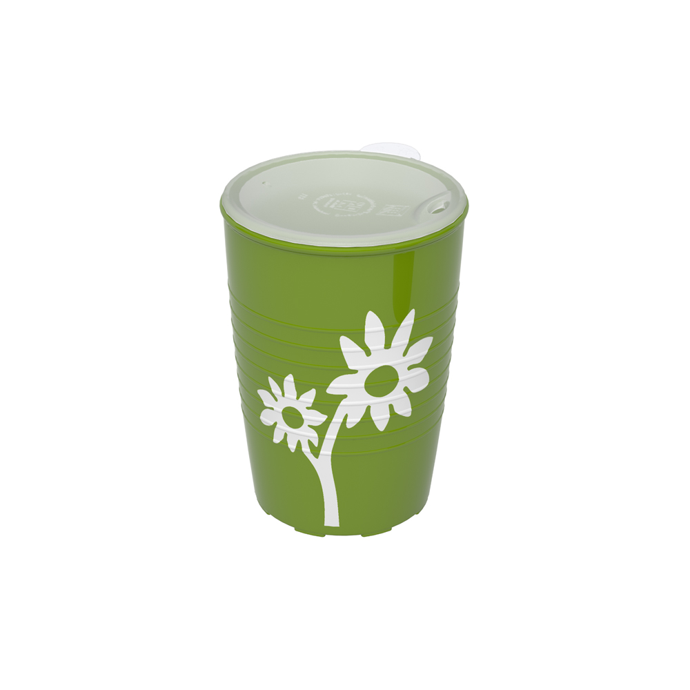 Non-slip cup flower with lid for straw