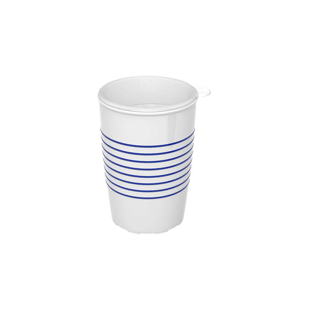 Non-slip cup with rings with drinking lid for straws