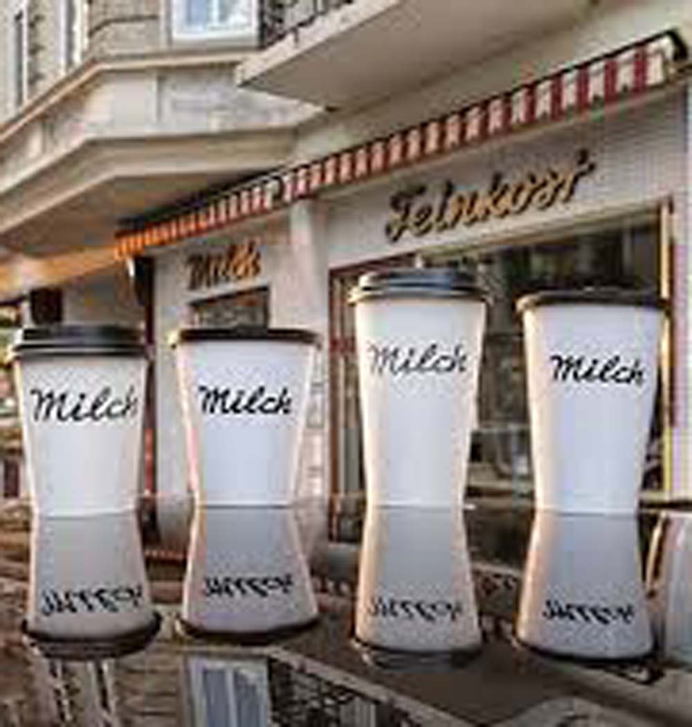 ORNAMIN Coffee to-go Mehrwegbecher im Mehrwegsystem bei Milch Feinkost