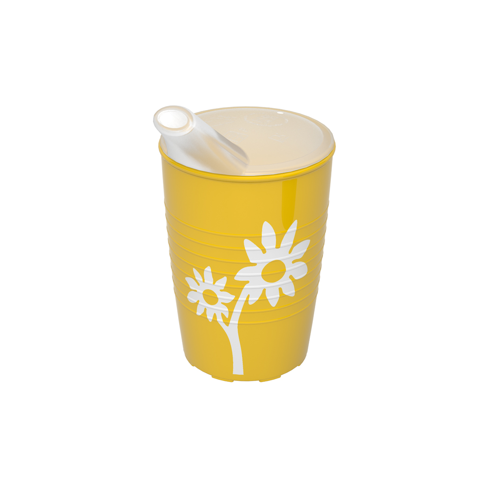Non-slip cup flower with spouted lid large opening