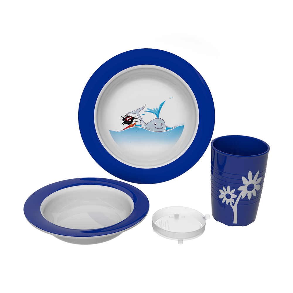 Children's tableware set sloped base