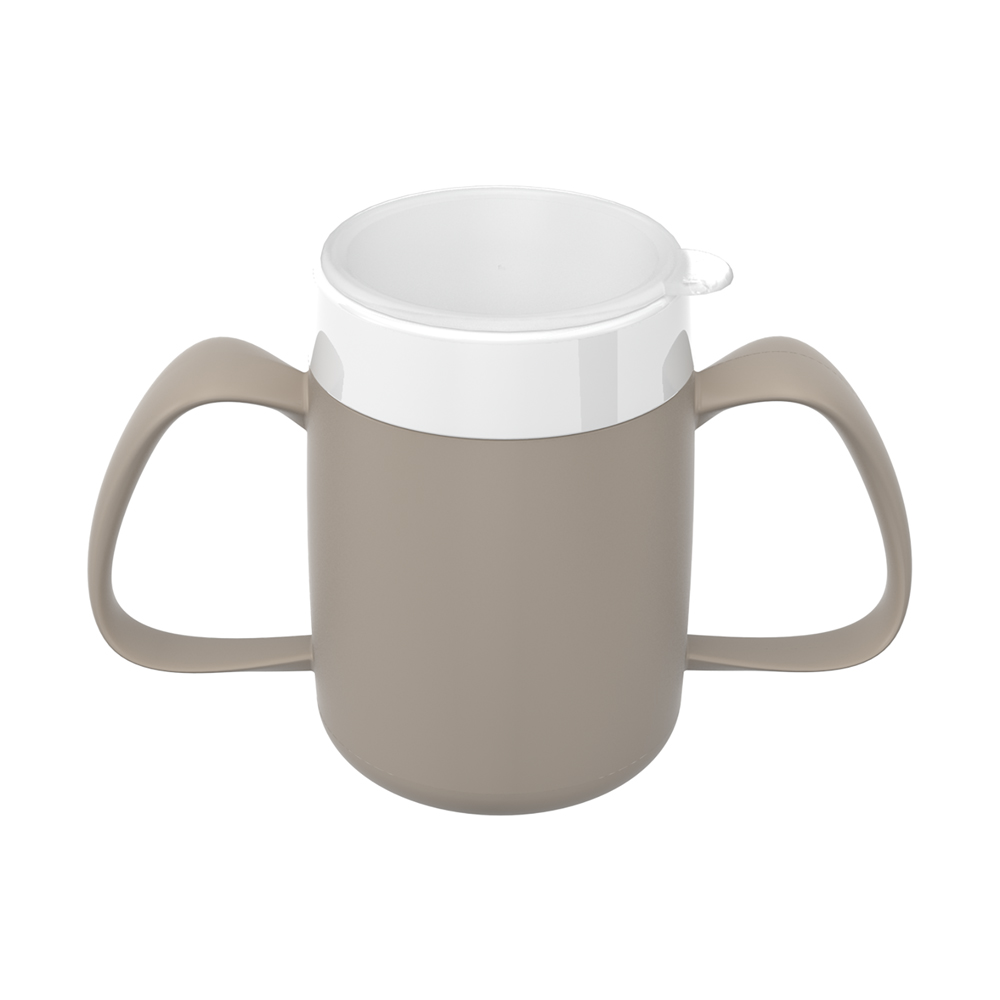Two handled mug with internal cone and closed lid