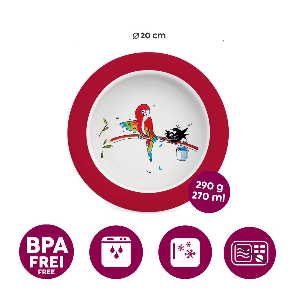 Small plate with sloped base for children