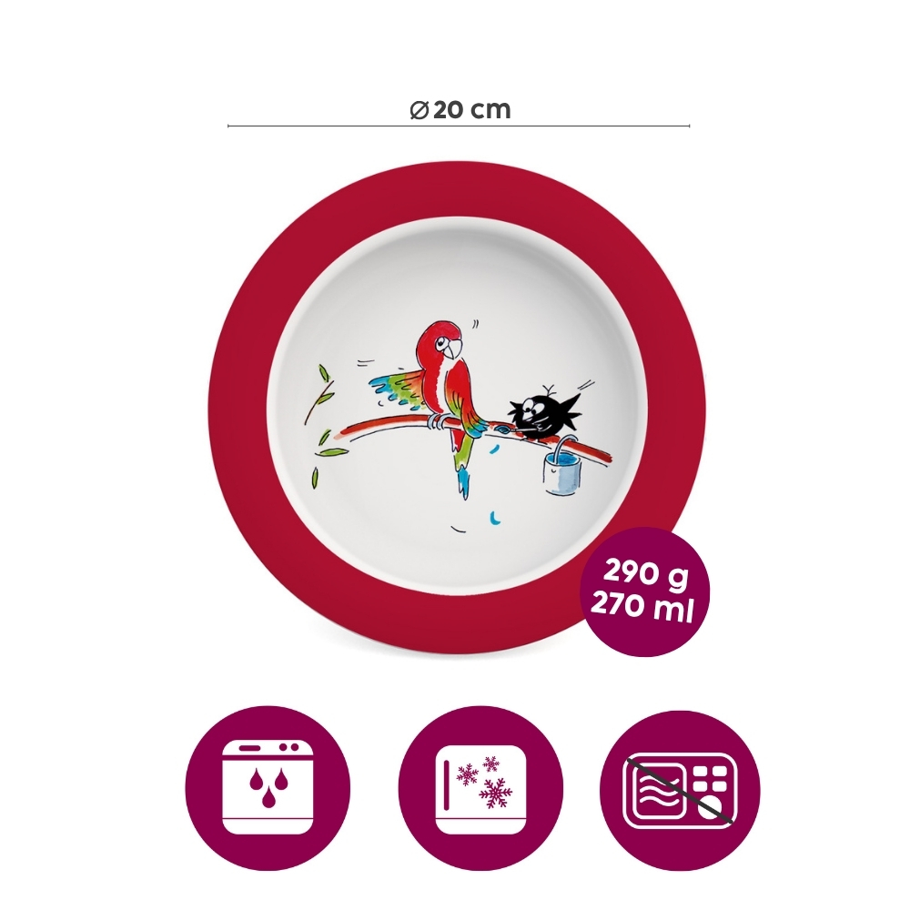 Small plate with sloped base for children