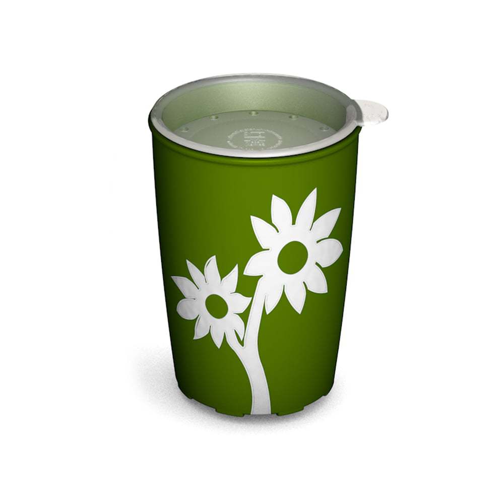 Non-Slip Cup with Flower and Drinking Lid