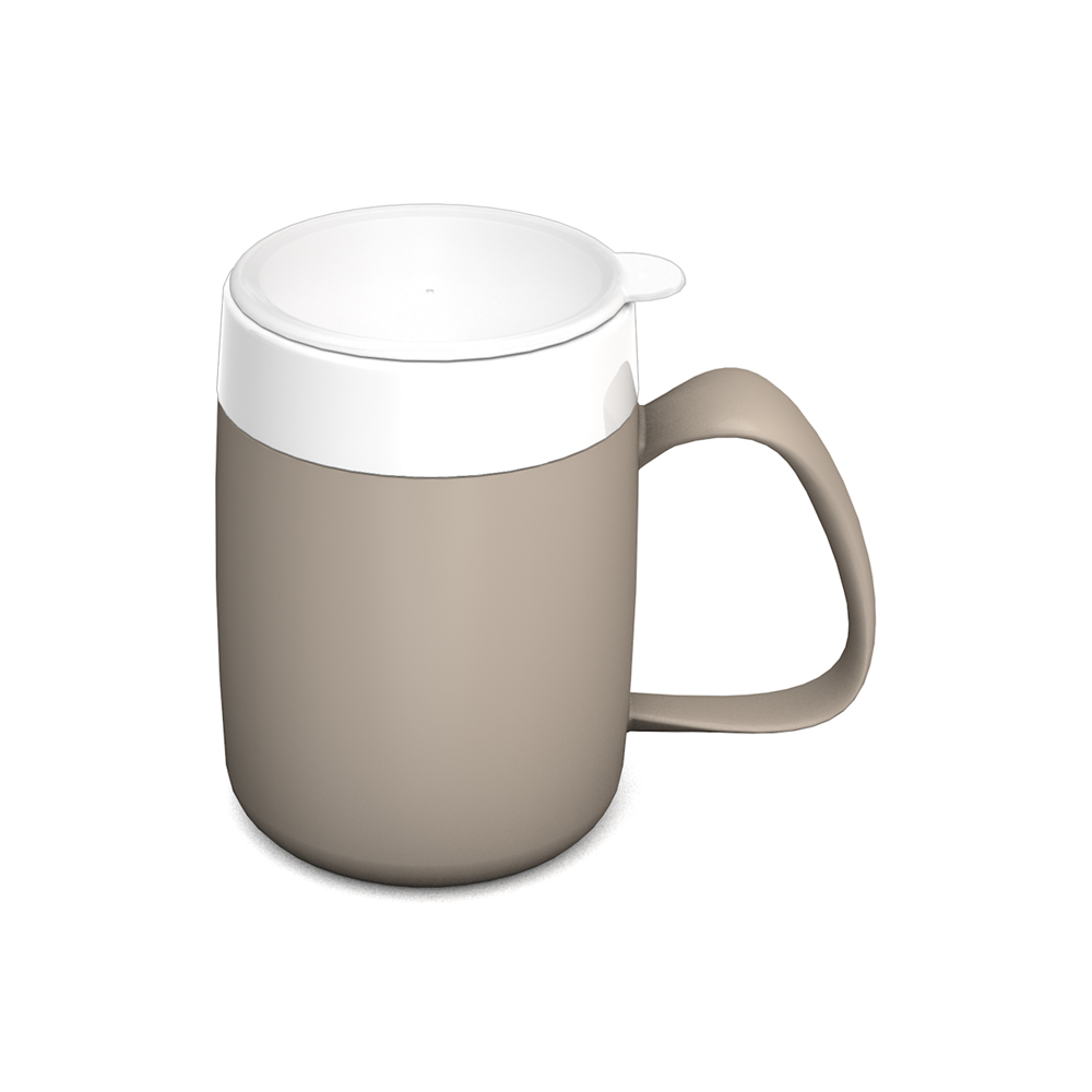 Mug with double wall and lid