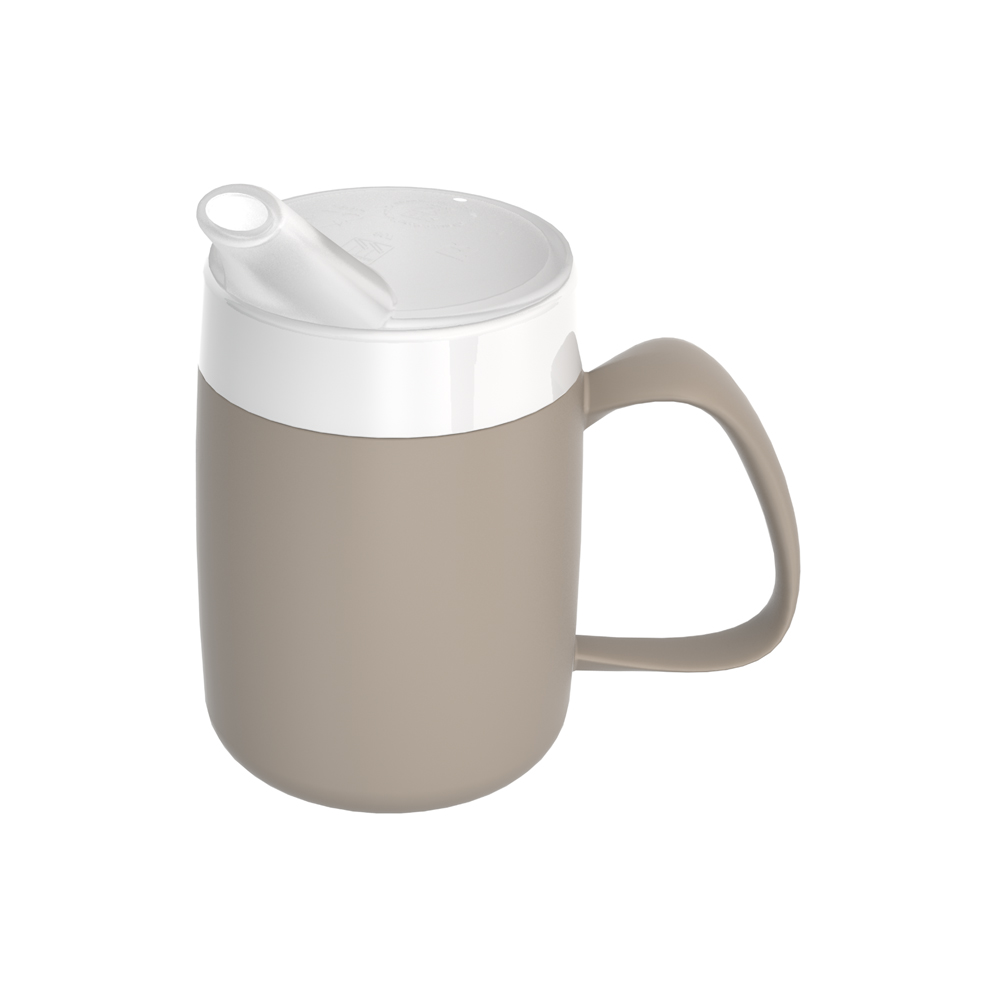 Mug with double wall and spouted lid large opening