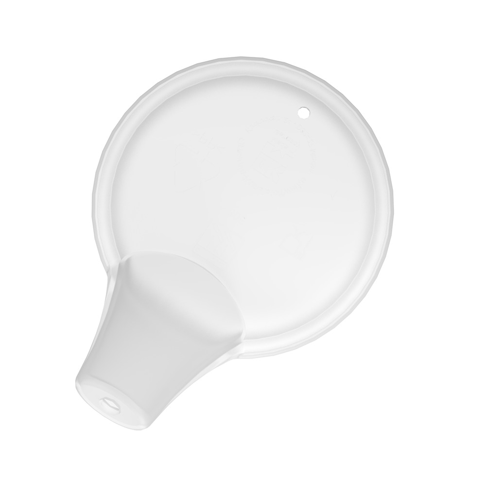 Two handled mug with spouted lid, small opening Two handled mug with spouted lid, small opening