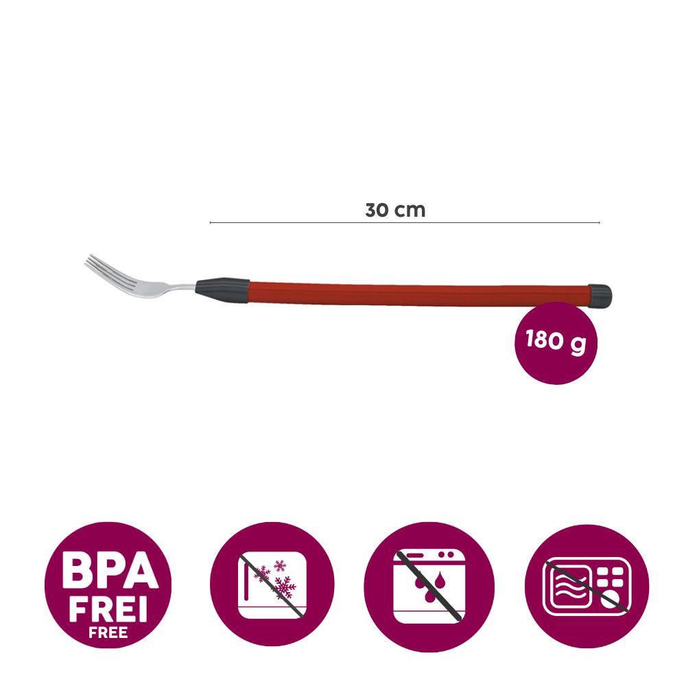 Stainless steel fork with flexible handle