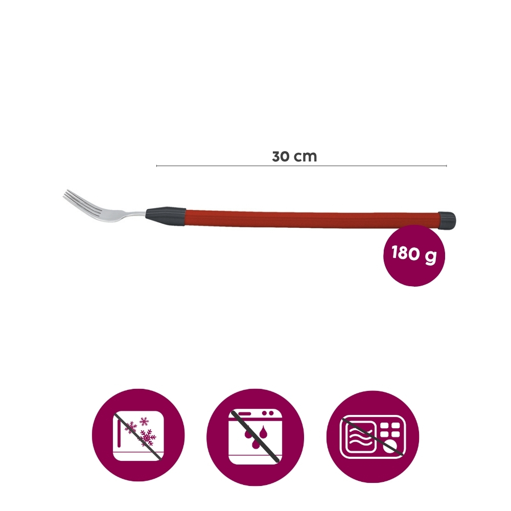 Stainless steel fork with flexible handle