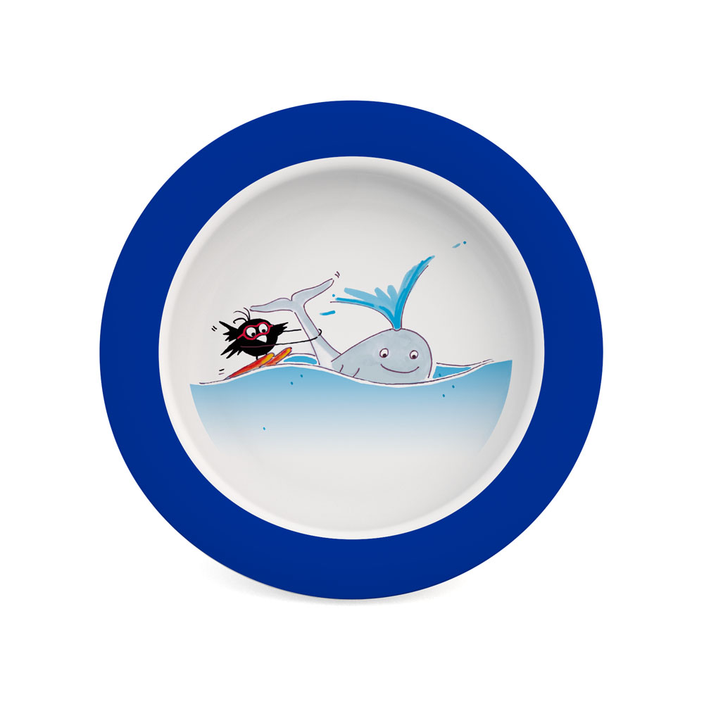 Small plate with sloped base for children Small plate with sloped base for children