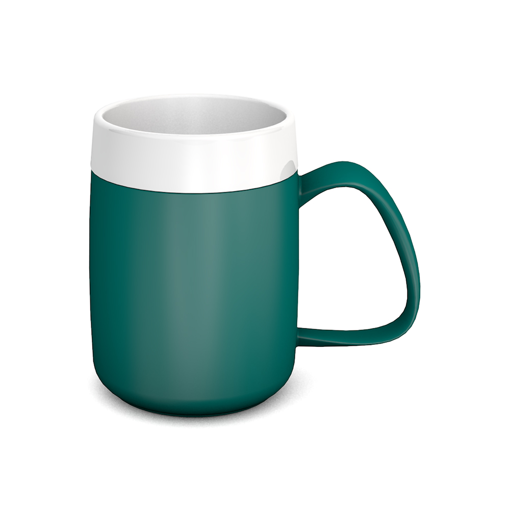 Mug with double wall and therapeutic drinking lid
