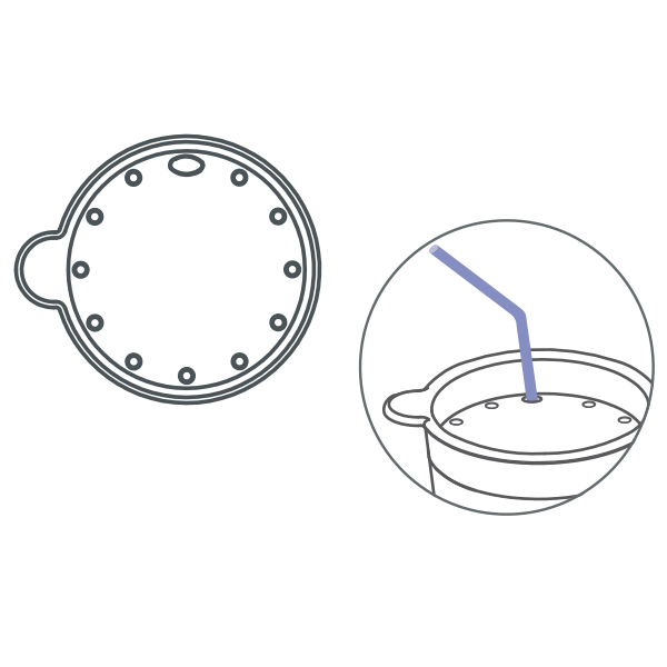 Mug with double wall and therapeutic drinking lid