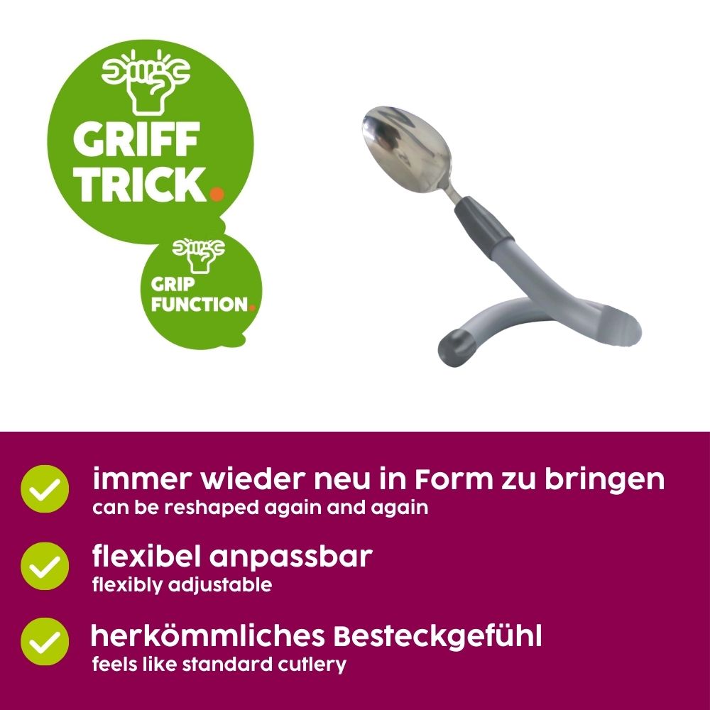 Stainless steel spoon with flexible handle