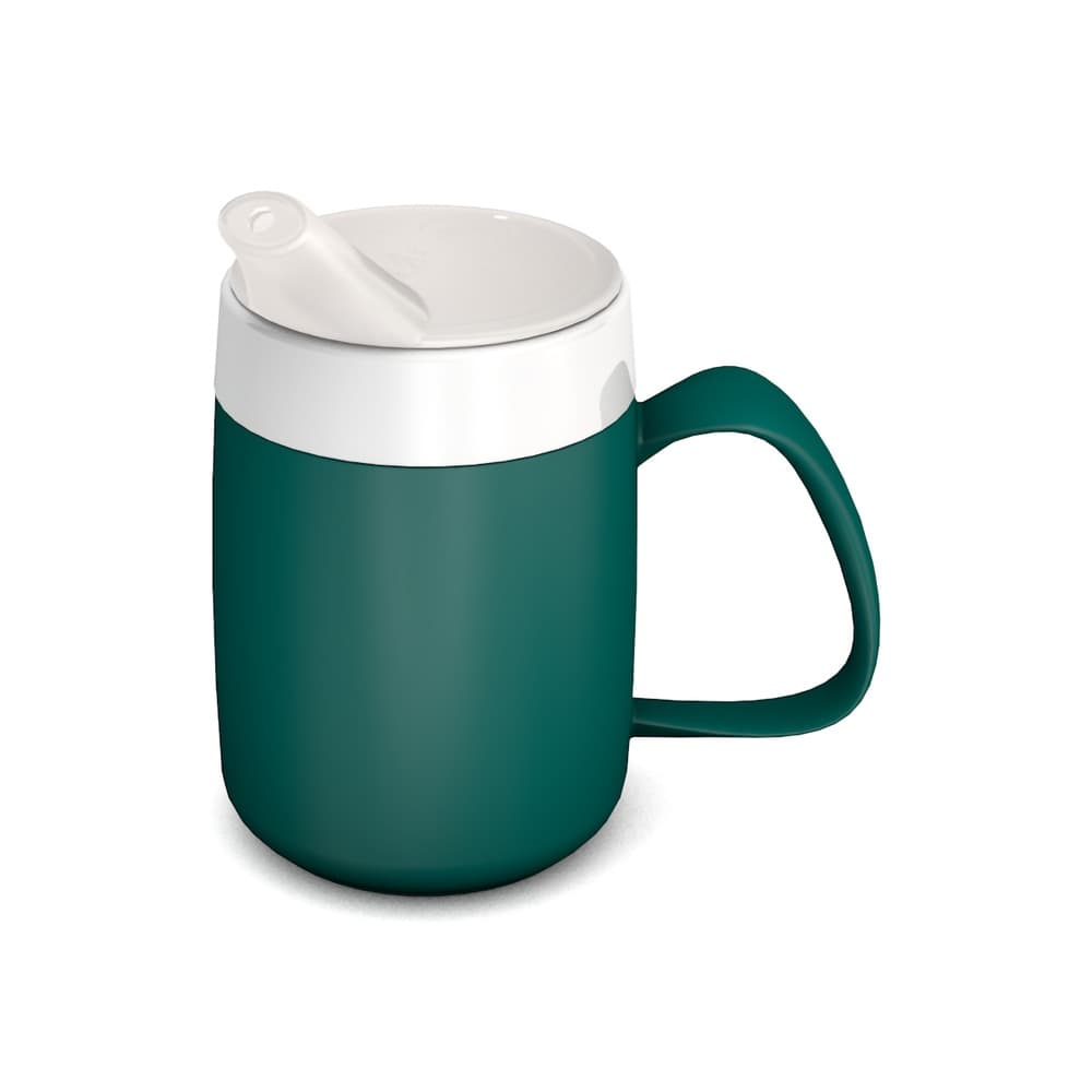 Mug with double wall and spouted lid small opening