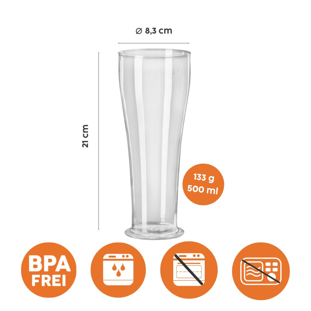 Glass for wheat beer