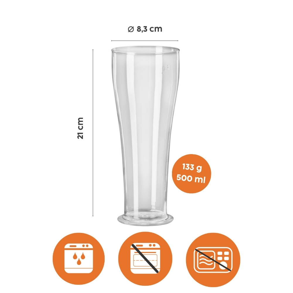 Glass for wheat beer