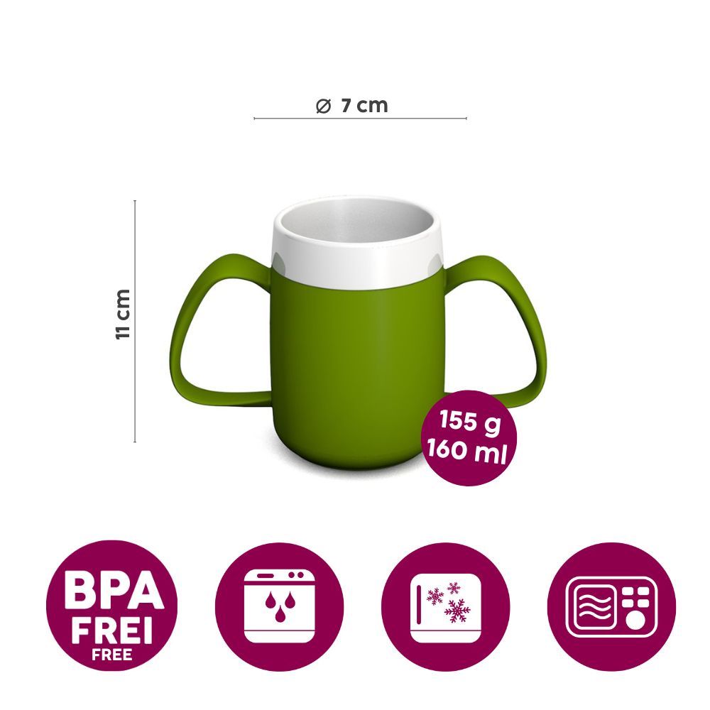 Two handled mug with internal cone