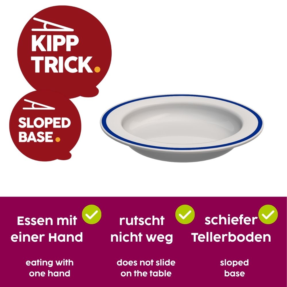 Small plate with sloped base