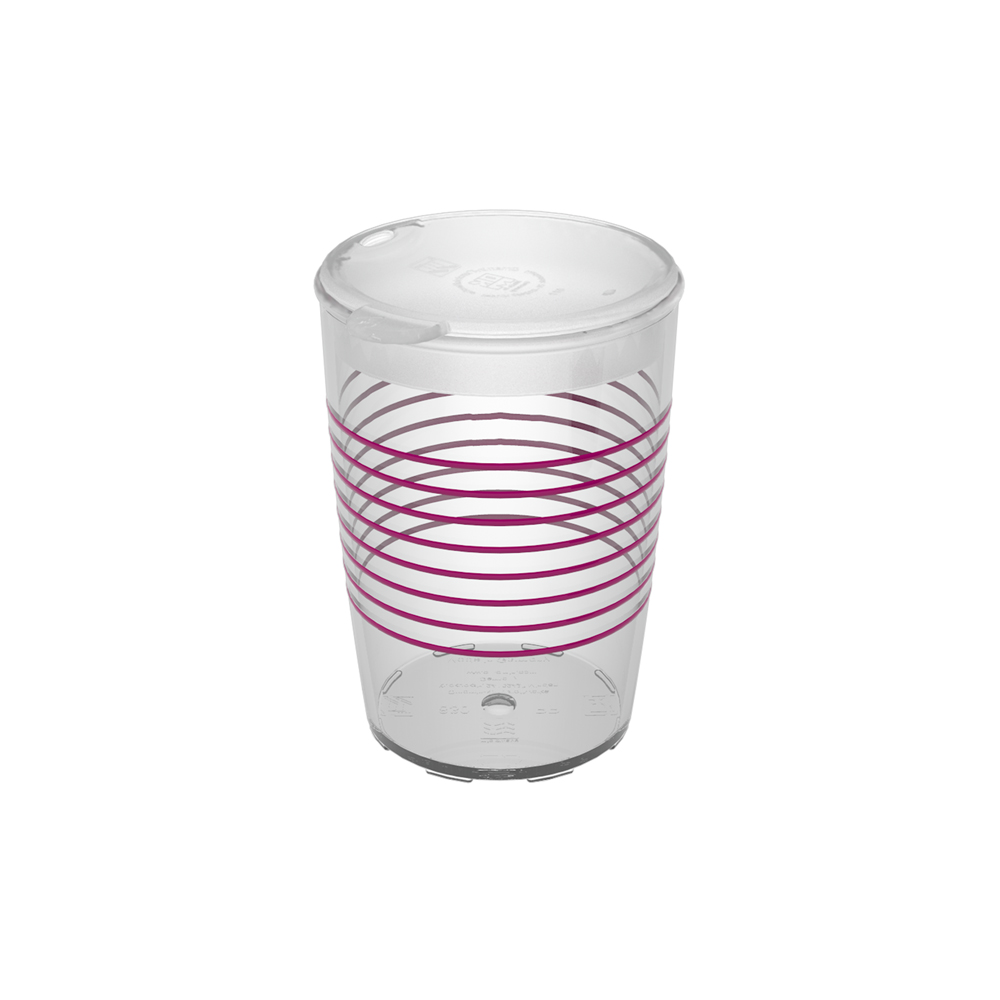 Non-slip cup with rings with drinking lid for straws