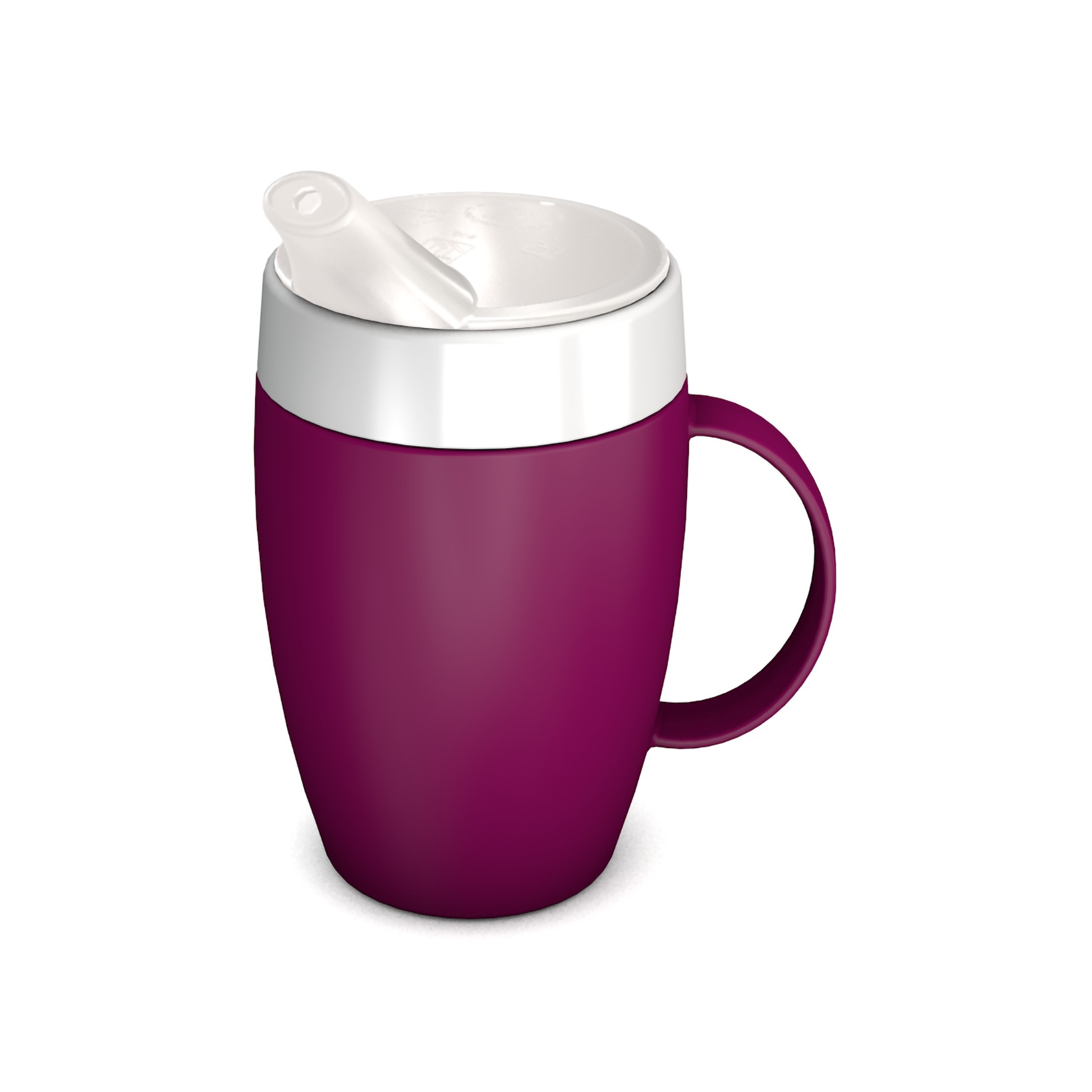 Mug with internal cone with spouted lid small opening