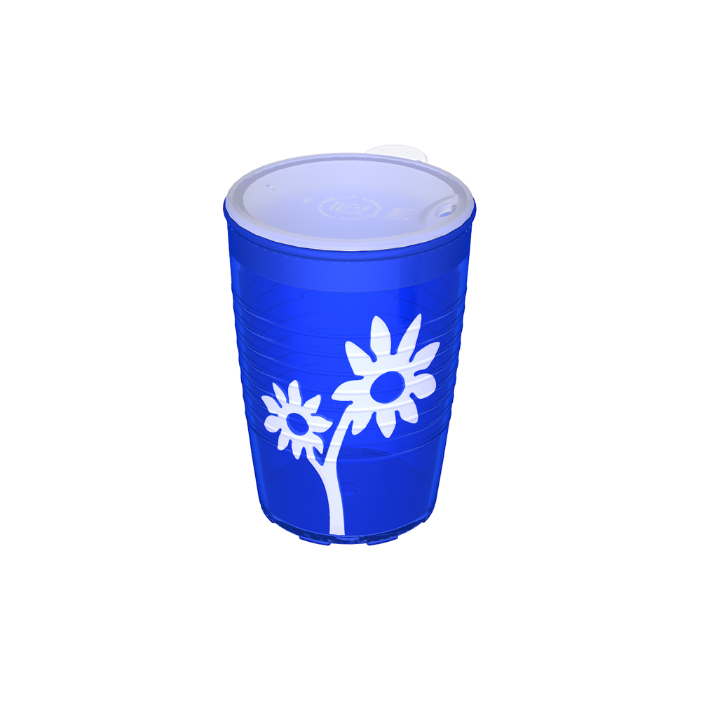 Non-slip cup flower with lid for straw