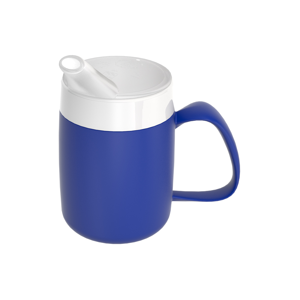 Mug with double wall and spouted lid large opening