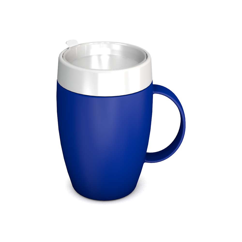 Mug with internal cone and discreet drinking lid