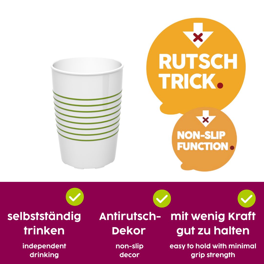 Non-slip cup with rings