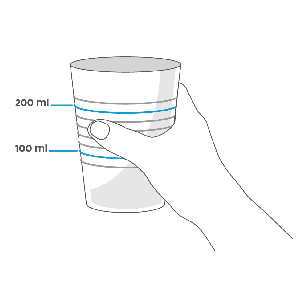 Non-slip cup with rings