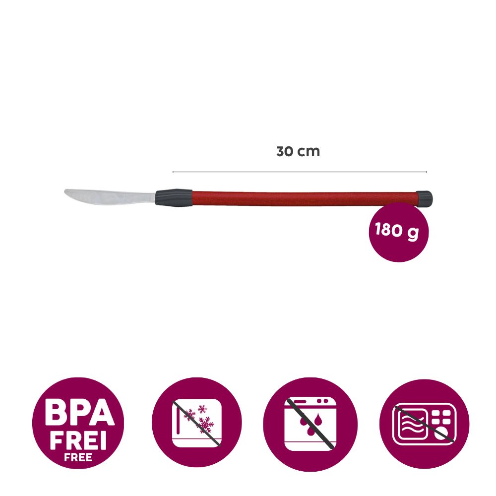 Stainless steel knife with flexible handle