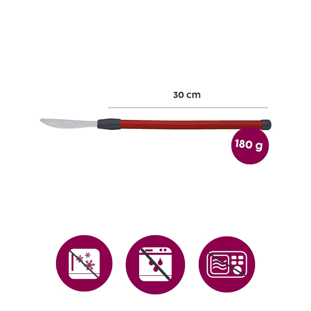 Stainless steel knife with flexible handle