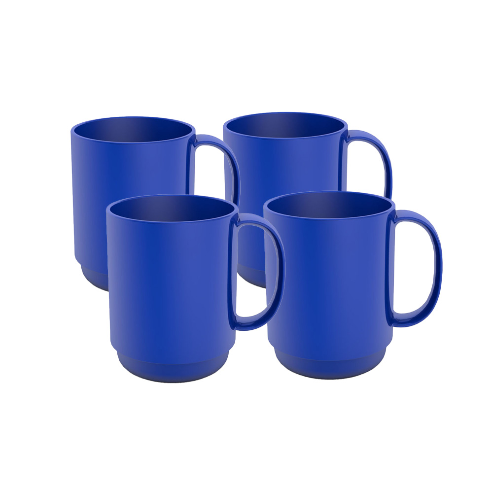 Set of 4 large handle mugs