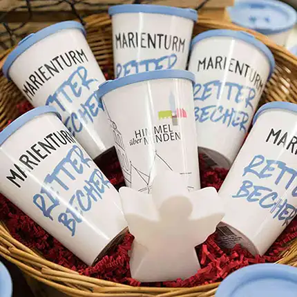 ORNAMIN Coffee to-go Mehrwegbecher mit Marienturm Retterbecher Motiv