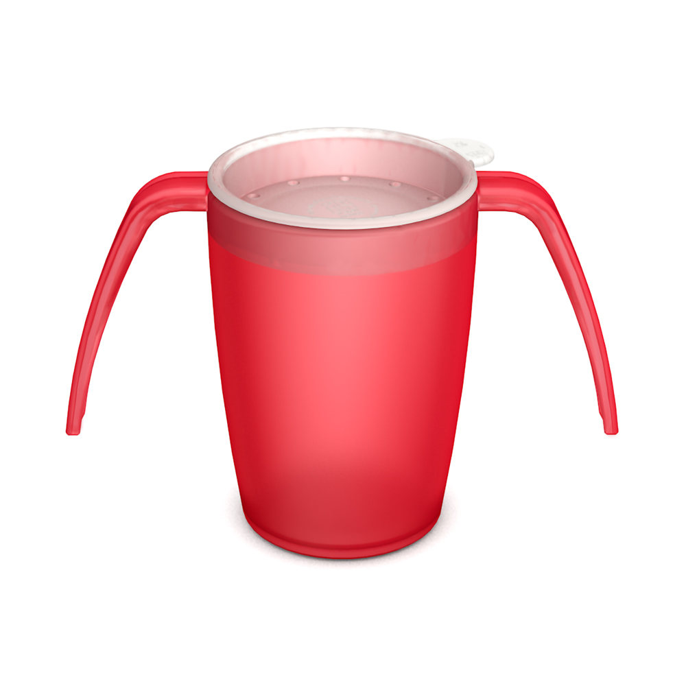 Two handled mug with therapeutic drinking lid