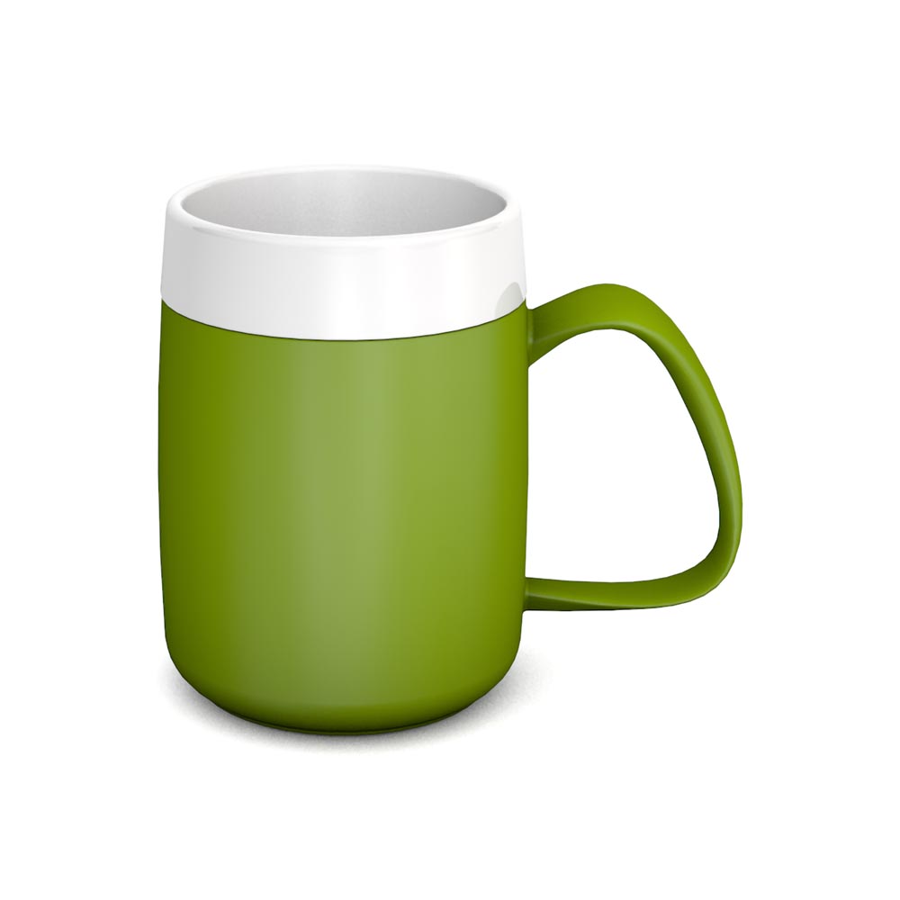 Mug with double wall and discreet drinking lid