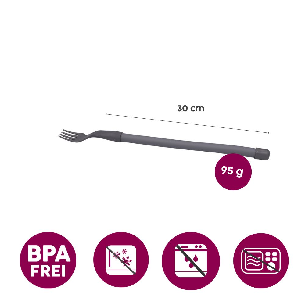 Plastic fork with flexible handle