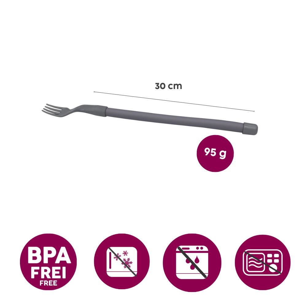 Plastic fork with flexible handle