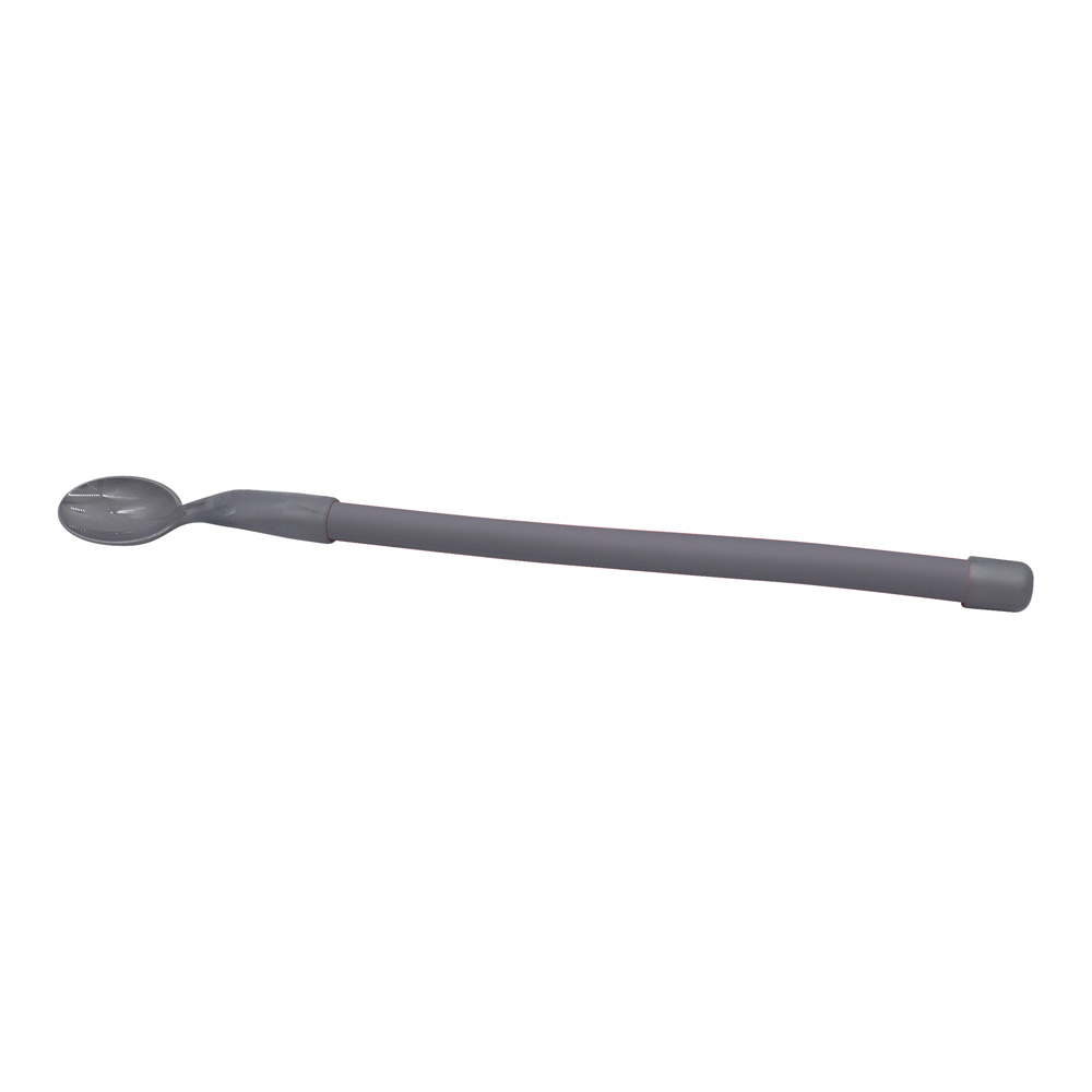 Plastic spoon with flexible handle